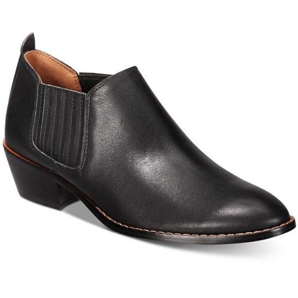 Coach Black Devin Leather Western Style Ankle Bootie Size 7B - Picture 1 of 8